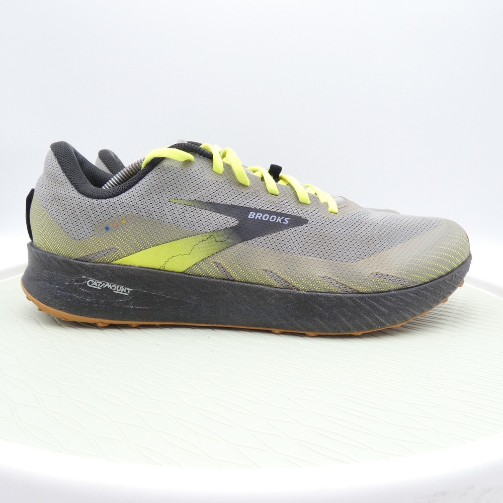 Brooks Catamount Mens Trail Running Shoes Grey Lime Green 1103521D027 Size 12
